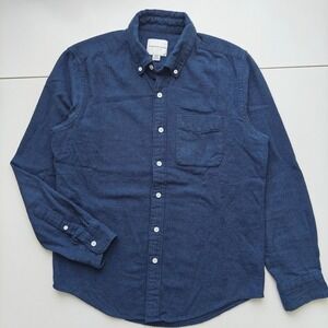 American Eagle Mens Flannel Button Down Shirt Collar Navy Blue Small 100% Cotton